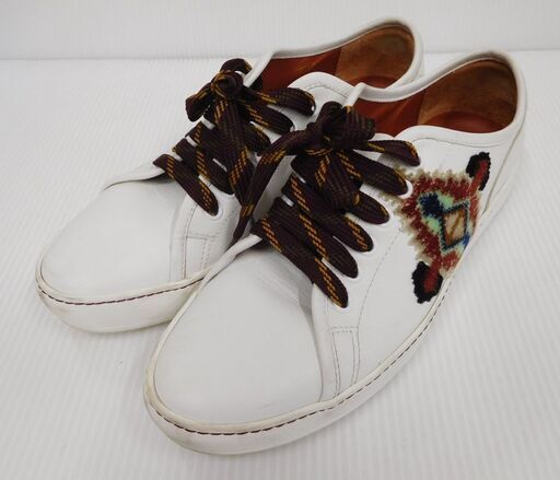 ETRO エトロ ローカットスニーカー ホワイト 12097 イタリア製 size:40 中古