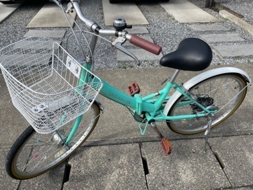 女の子用自転車　小学生　内装6段変速、折り畳み、オートLEDライト付き！