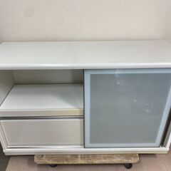 【糸島市内 送料無料】ニトリ キッチンカウンター  140cm 　白 ホワイト　カップボード　キッチンボード　食器棚　48175-1-005 糸島市内 送料無料】ニトリ キッチンカウンター 140cm 白 ホワイト