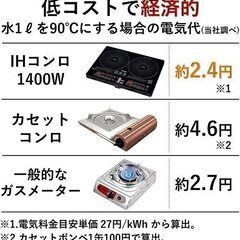 ❤️未使用品です！Yamazen YEH-1456 2口 IH クッキングヒーター 👨‍🍳 ❤️