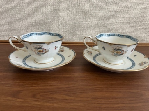 ナルミ ティーカップ ペアセット洋食器 コバルトブルー NARUMI