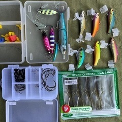 ブラックバス用ワーム、ルアー、フックセット