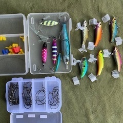 ブラックバス用ワーム、ルアー、フックセット