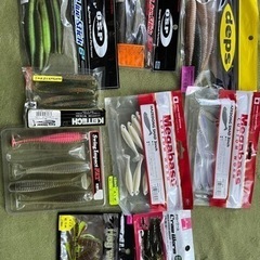 ブラックバス用ワーム、ルアー、フックセット