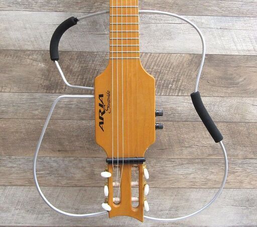 Aria Sinsonido アリア シンソニード サイレントギター クラシック AS-490C 音出し確認済み 専用ケース付き 中古品 全体清掃済み