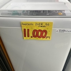 家電 Panasonic5k2018年製生活家電 洗濯機
