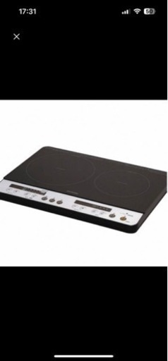 【新品 未使用】2口 IHコンロ 1400W IHK-W12-B（脚無しタイプ）