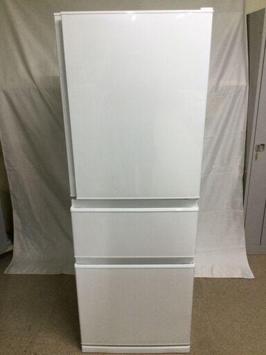 【北見市発】ミツビシ MITHUBISHI 三菱 ノンフロン冷凍冷蔵庫 MR-C33G-W 2022年製 330L 白 (E2854hshtY)