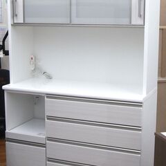 ☆ハイタイプ W120☆ニトリ キッチンボード ポスティア 鏡面仕上げ 白 
