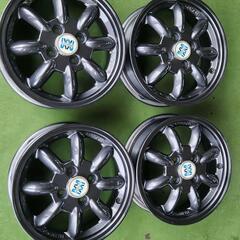 【再塗装品】ダイハツ　ミラジーノ　ミニライト　純正　１４インチ　4.5J　45　４穴　ガンメタ　