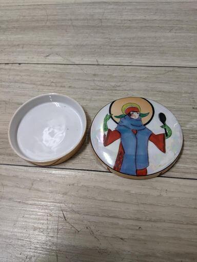 希少 オールドノリタケ/デコレディ/パフケース アールデコ/ラスター彩