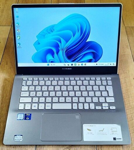 (ご成約ありがとうございました)ASUS VivoBook S14 S430U 最新エクセル・ワードOK 14インチ画面 Win11pro core 8世代 メモリ8GB 高速大容量ストレージSSD128GB+HDD1000GB(1TB) 純正ACアダプター 付き
