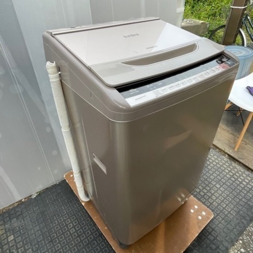 f●■日立 洗濯機 ビートウォッシュ 縦型全自動 BW-V100A (大型10.0kg/シャンパン) ナイアガラビート洗浄 エアジェット インバーター搭載 (2017年製)