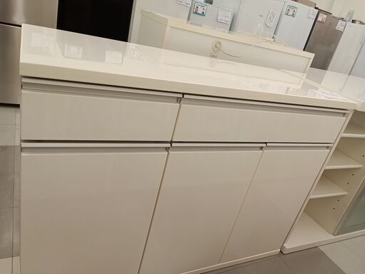 ★ジモティ割あり★  キッチンカウンター ホワイト H86×D50×W120 クリーニング済み TC582