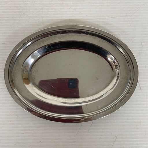 スレンレス製 昭和レトロ プレート 小判皿 オーバル型 皿 店舗 厨房 18