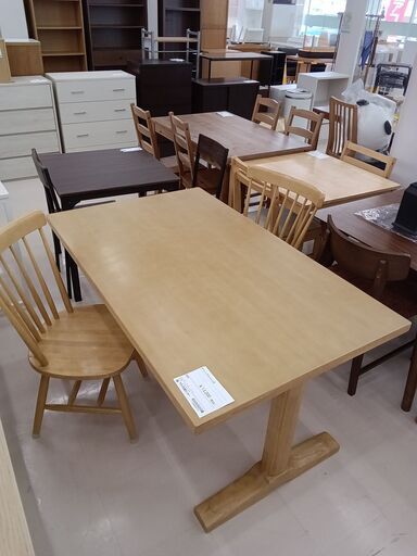 ★ジモティ割あり★  ダイニングセット　２人用 ベージュ×木目 W140×D85×H70 クリーニング済み TC3355