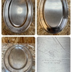 C(6428) ステンレス 小判皿 6枚 18インチ 業務用 楕円形 皿 トレー 食器 18-8 厨房 飲食店