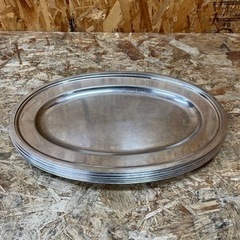 C(6428) ステンレス 小判皿 6枚 18インチ 業務用 楕円形 皿 トレー 食器 18-8 厨房 飲食店