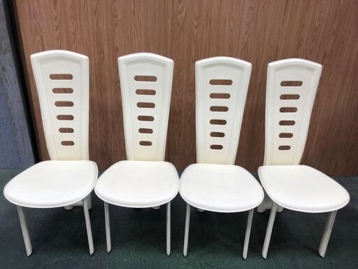 IDC　大塚家具　 ダイニングチェアー　ホワイト　4脚