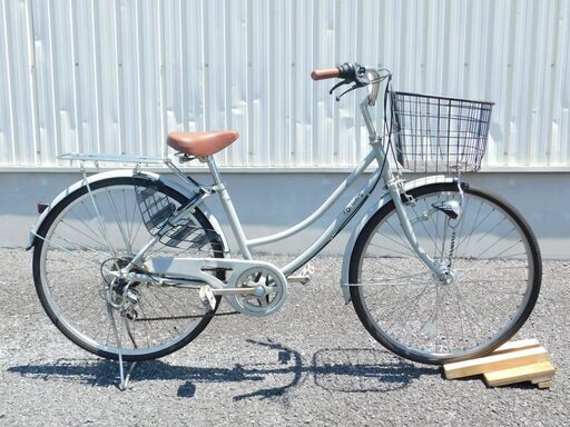 中古自転車多数販売中!　安い自転車は大丈夫？という方　是非ご来店ください!　シティサイクル　26インチ　ライトグレー　外装6段変速　オートライト　売れてます! 早い者勝ち! 状態は全体的に良好と思います! m20