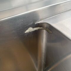 ステンレス ２槽シンク シンク付き 作業台 バックガードあり 厨房用品 業務用 W1500×D650×H1040mm N0162