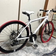 doppelgängerクロスバイク 27インチSHIMANO21段変速、前後ディスクブレーキ
