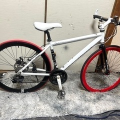 doppelgängerクロスバイク 27インチSHIMANO21段変速、前後ディスクブレーキ