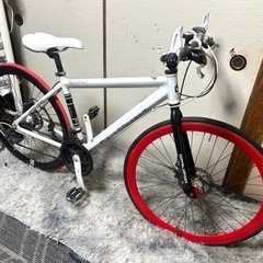 doppelgängerクロスバイク 27インチSHIMANO21段変速、前後ディスクブレーキ