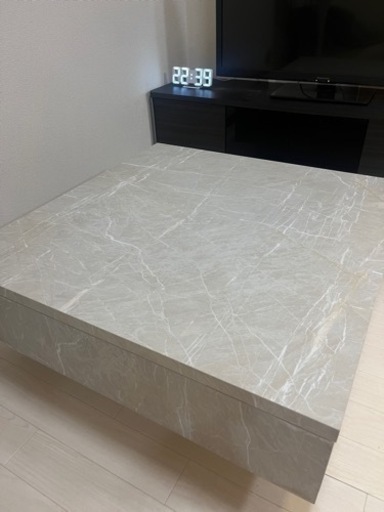 LOWYA センターテーブル ストーン調 幅90cm×90cm