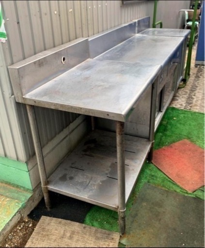 ステンレス  引出し付き  作業台  テーブル  流し台  ３セット