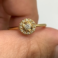 K18 18金 スターダイヤ リング 2g 約9号 0.088ct 0.05ct WISH UPON