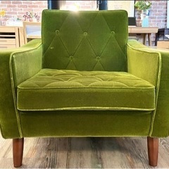 カリモク60 ロビーチェア１シーター モケットグリーン