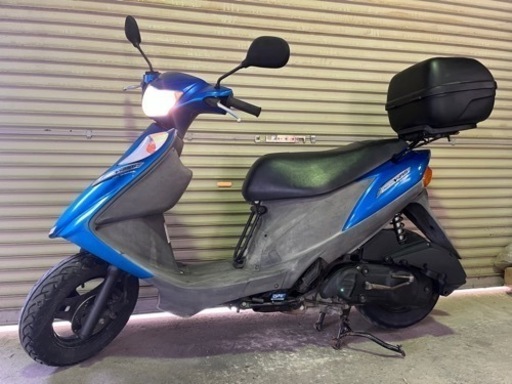 【売約済】125cc 実働 バリ溝 スズキ アドレス125 CF46A 4スト インジェクションバイク 原付 スクーター リアボックス付き U字ロック付き