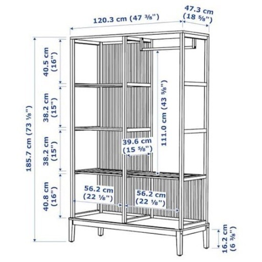 【ほぼ新品】IKEA ノールドシーサ ワードローブ 衣装棚