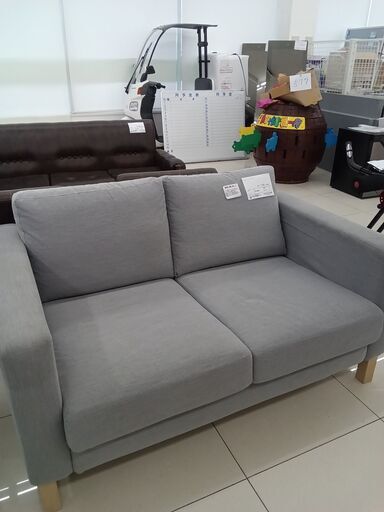 ★ジモティ割あり★ IKEA ソファー ライトグレー H85×D88×W140 クリーニング済み HJ3476