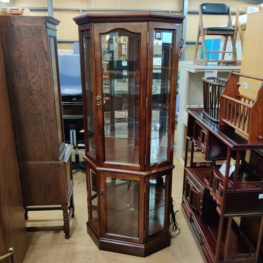【愛品倶楽部柏店】 karimoku コーナー飾り棚 コロニアル