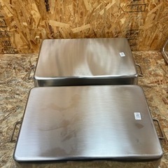 C(6444)④ AG ステンレス 角バット 2枚取 ふた付き 手付き 2個セット