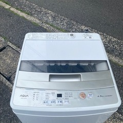 北九州市内配送無料　保証付き AQUA アクア 簡易乾燥機能付き洗濯機 4.5kg ホワイト AQW-S45J（W）