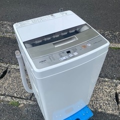 北九州市内配送無料　保証付き AQUA アクア 簡易乾燥機能付き洗濯機 4.5kg ホワイト AQW-S45J（W）