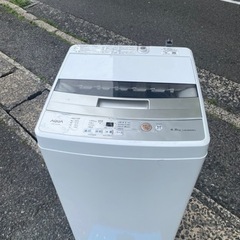 北九州市内配送無料　保証付き AQUA アクア 簡易乾燥機能付き洗濯機 4.5kg ホワイト AQW-S45J（W）