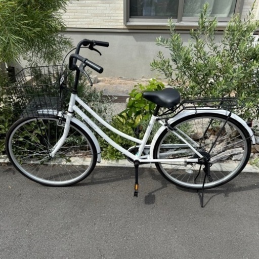 自転車 26インチ 白ホワイト 使用歴1年（取りに来ていただける方に限る）