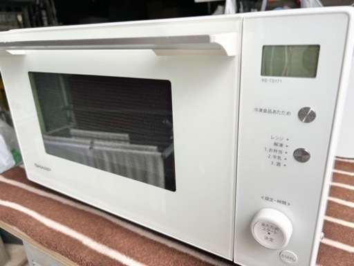 ■シャープ フラット庫内 電子レンジ RE-TS171-W■SHARP 単機能電子レンジ 縦開き フラットテーブル■絶対湿度センサー 50/60Hz共用 白ホワイト