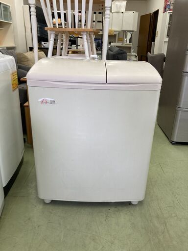 【リサイクルショップ　ピカソ　小松原】日立 HITACHI 洗濯4.5kg／脱水5kg 二槽式洗濯機 ～青空～パインベージュ 2018年製 PS-H45L★5914★