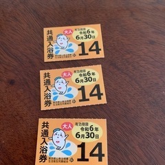東京　銭湯　　　　　　　　共通　入浴券   3枚