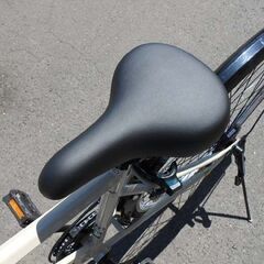 シティサイクル 27インチ 6段変速 ベージュ系 カゴ付き ベル付き