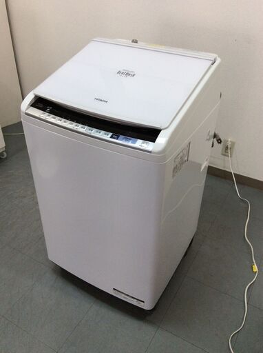 （10/5受渡済）YJT8944【HITACHI/日立 8.0㎏洗濯機】美品 2017年製 ビートウォッシュ BW-DV80B 家電 洗濯 乾燥機能付