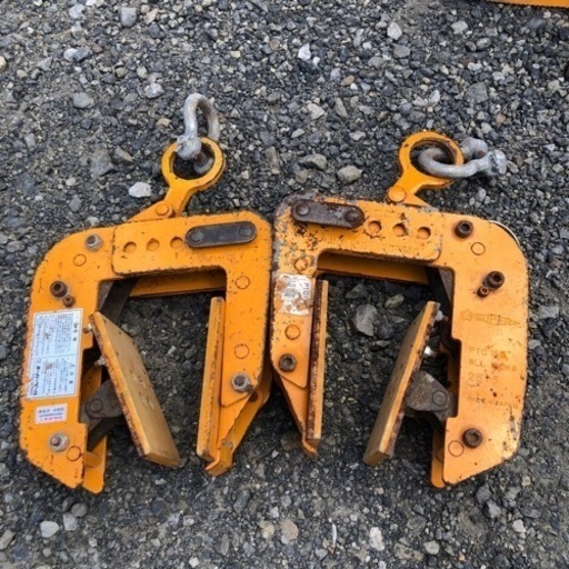 北海道旭川市発【に.ec】スーパーツール PTC150 パネル吊りクランプ 2個セット 中古 コンパネ 工事 シャックル付き 現状品