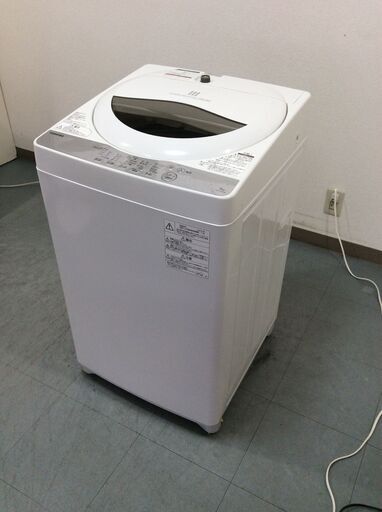 （7/17受渡済）JT8954【TOSHIBA/東芝 5.0㎏洗濯機】美品 2019年製 AW-5G6 家電 洗濯 簡易乾燥付
