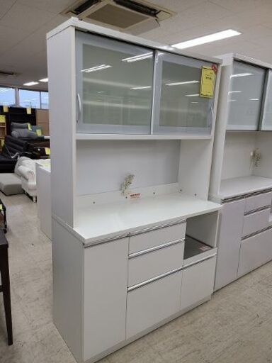 J7057　高橋木工所　ダイニングボード　キッチンボード　エチュード120　ホワイト　クリーニング済　【リユースのサカイ柏店】