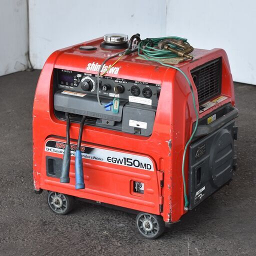 ≪yt1418ジ≫ shindaiwa/新ダイワ ガソリンエンジン溶接機兼発電機 EGW150MD-I 150Aクラス 発電100V EG始動確認済/現状品 60608-02